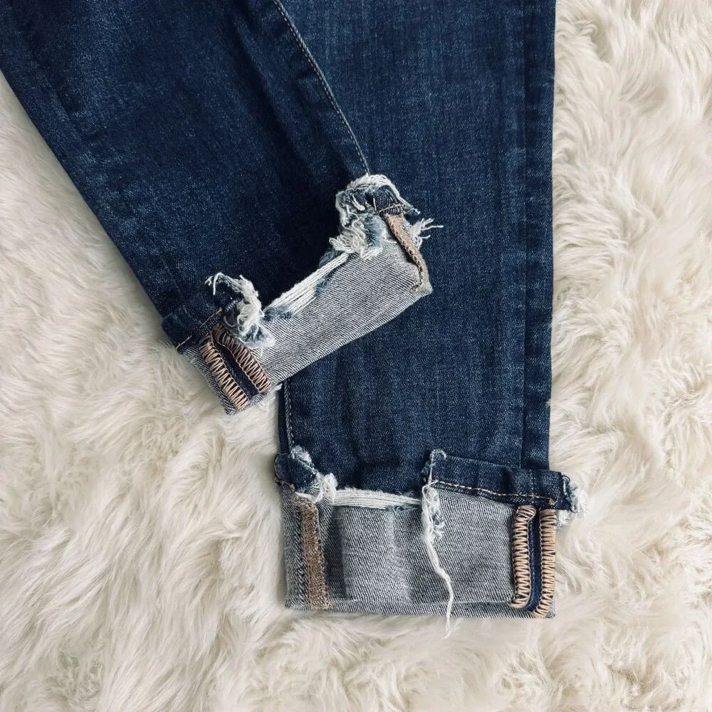 American Eagle Super Hi Rise Jegging Jeans 4 (28x27) Blue Distressed Patch Women